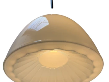 Art Nouveau Pendant Lamp with Ultra Rare Milk Glass Shade, 1900s